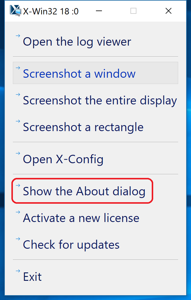 X-Win32 18 Session Option